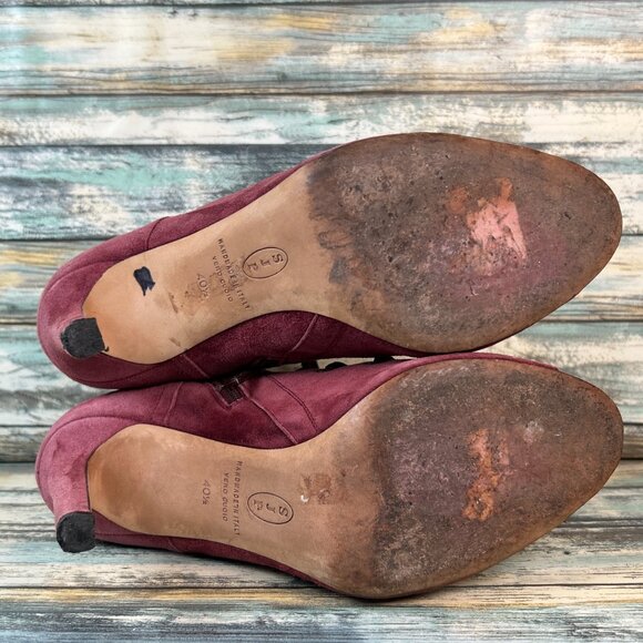 SJP Sarah Jessica Parker Womens 10 Booties Dress Formal Lace Up Open Toe Mauve - Picture 7 of 16